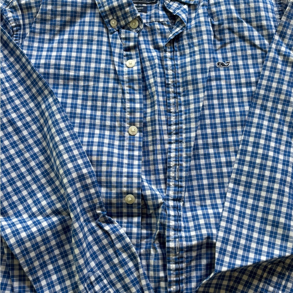 Vineyard Vines KIDS, Blue Checkered Shirt, Large 16
